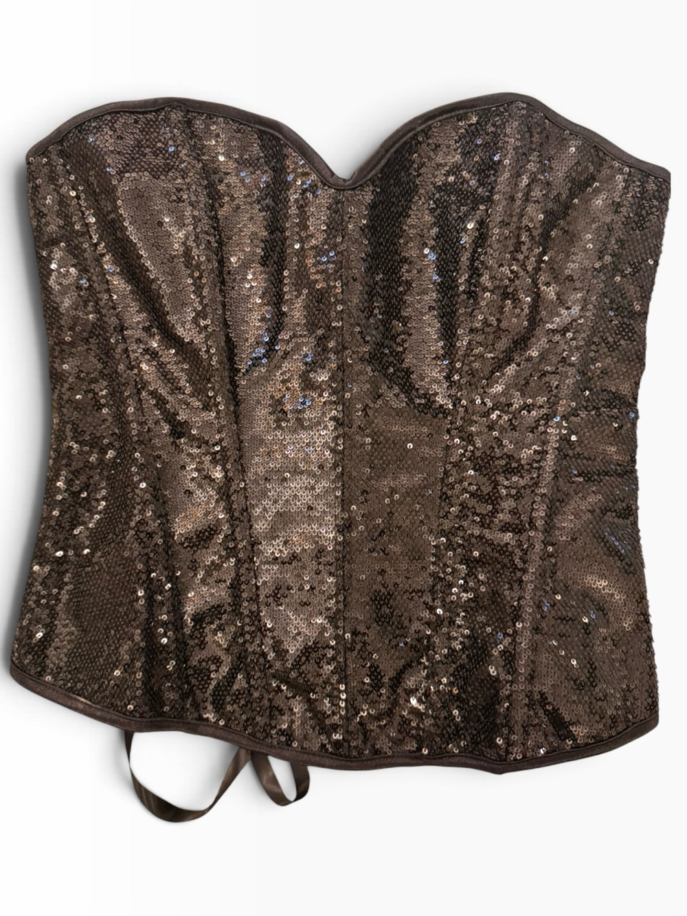 Sequin Strapless Bustier Corset Top - black sequin